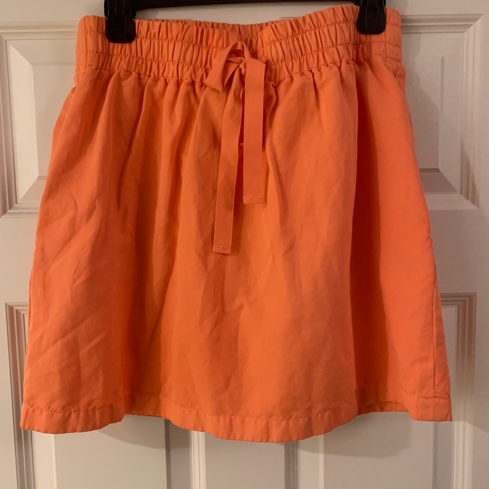J Crew orange tie skirt